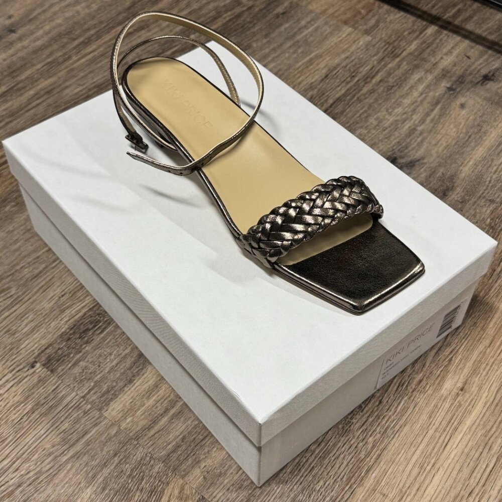 Brand New: Metallic Bronze Leather Sandal with heel